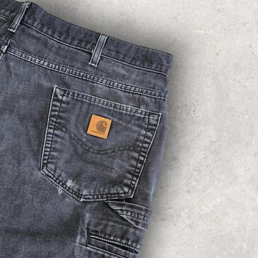 Carhartt black carpenters short jeans W40 vintage workwear streetwear