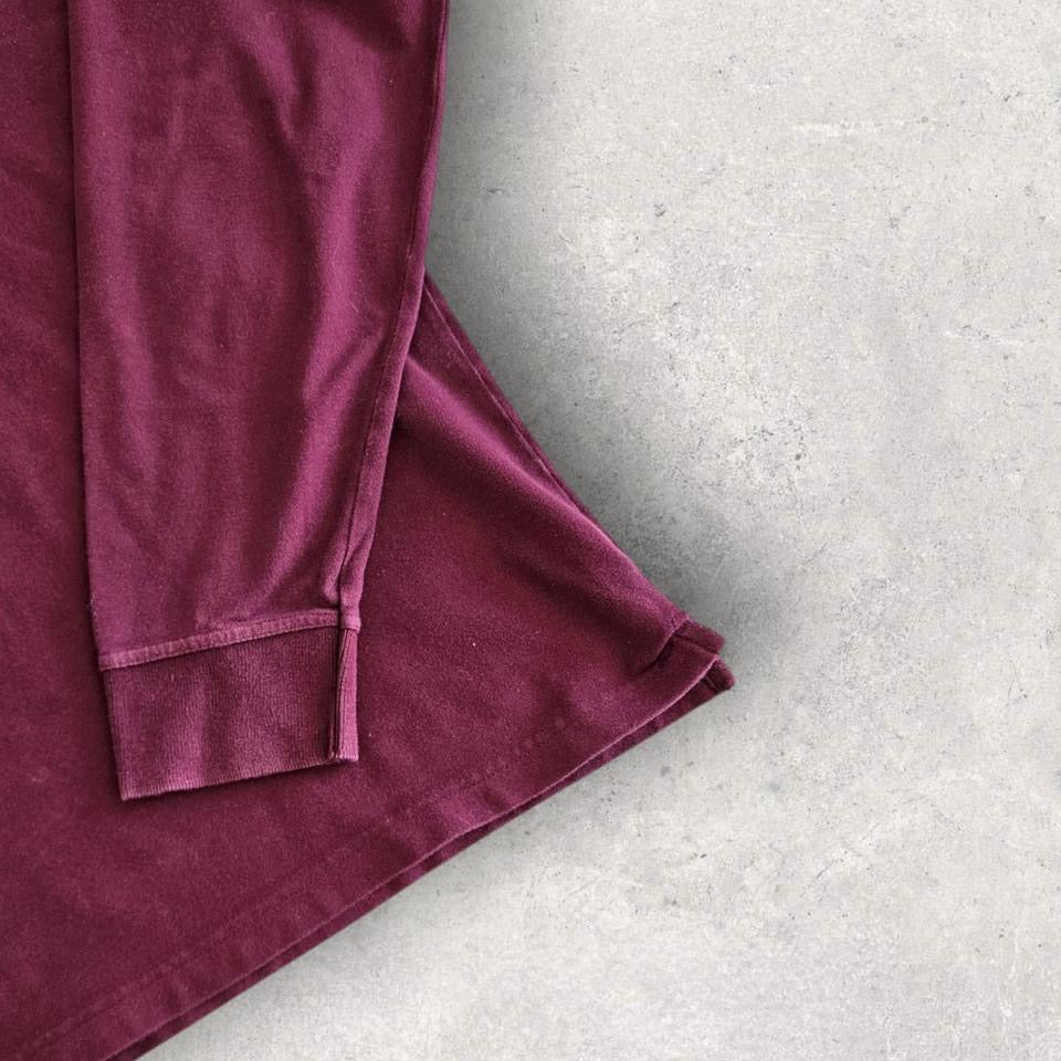 Calvin Klein Burgandy Long Sleeve Polo - XL חולצת פולו בורדו ארוכת שרוול מידה XL לגבר