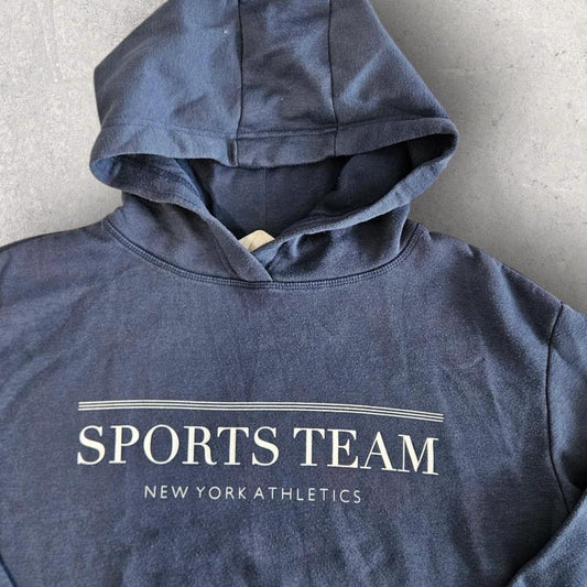 Basic Blue Hoodie Medium, blue color, bleach stain, good overall condition