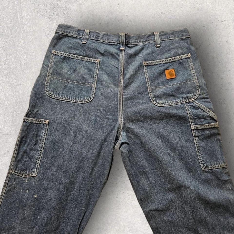 Carhartt jeans 38x32 with paint stains and vintage worn look