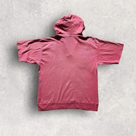 Vintage Champion Pink Hoodie Tee - L, חולצת הודי ורודה Champion