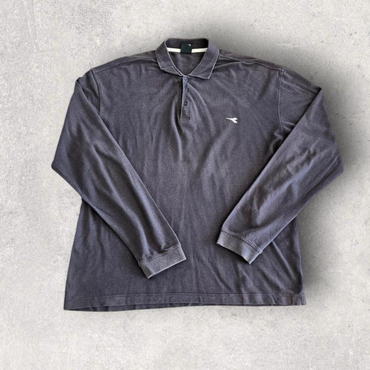 Diadora Grey Polo Tee - XXL חולצת פולו אפורה של דיאדורה במידה XXL