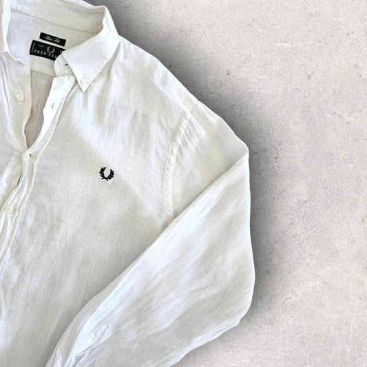 Fred Perry White Polo shirt - L חולצת פולו לבנה פרד פרי מידה L