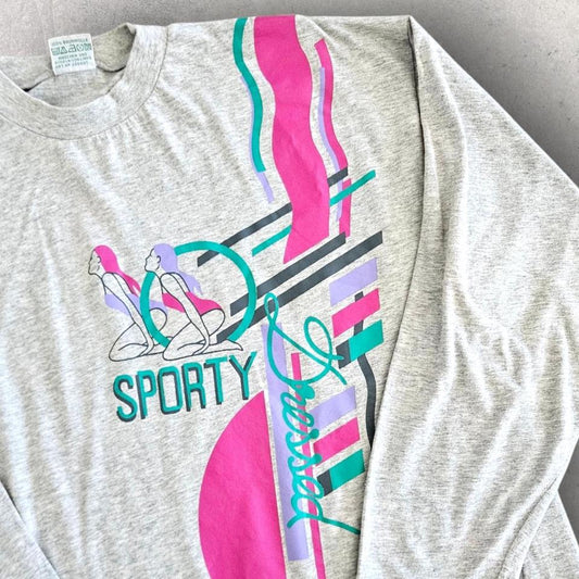 Vintage Grey Long sleeve Tee - Small חולצת וינטג' אפורה שרוול ארוך, מידה S