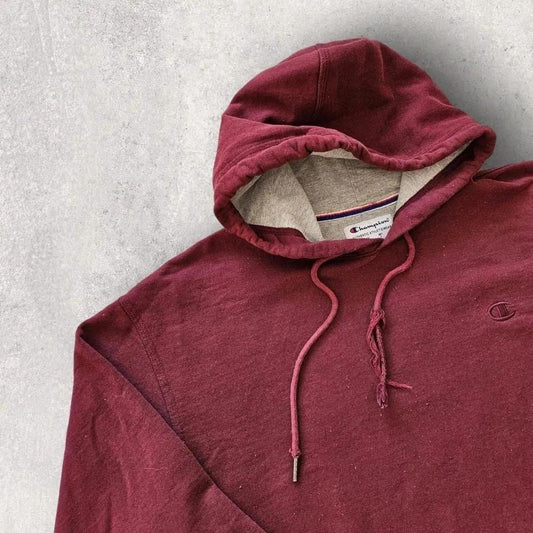 Champion Small Logo Hoodie M, red color, small front logo