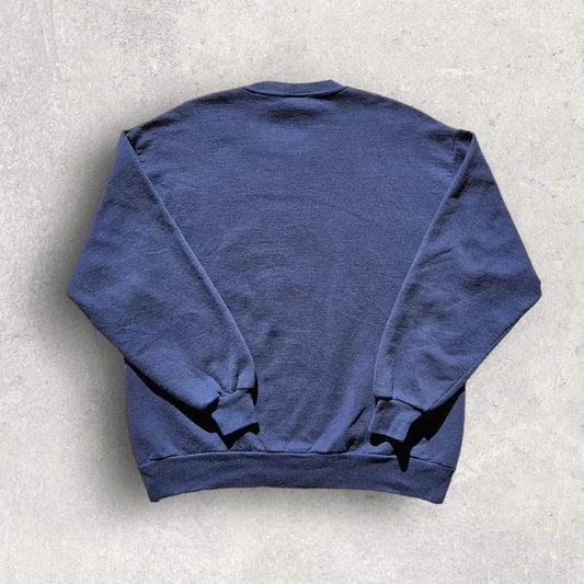 Jerzees 2001 Navy Crewneck - M, סווטשירט כחול כהה במידה M משנת 2001