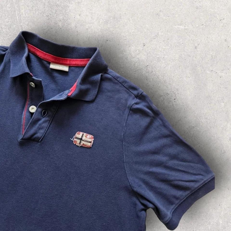 Navy Napapijri Polo Tee - Small חולצת פולו כחולה כהה של נאפפיג'רי, מידה S