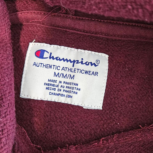 Champion burgundy logo hoodie, size S/M