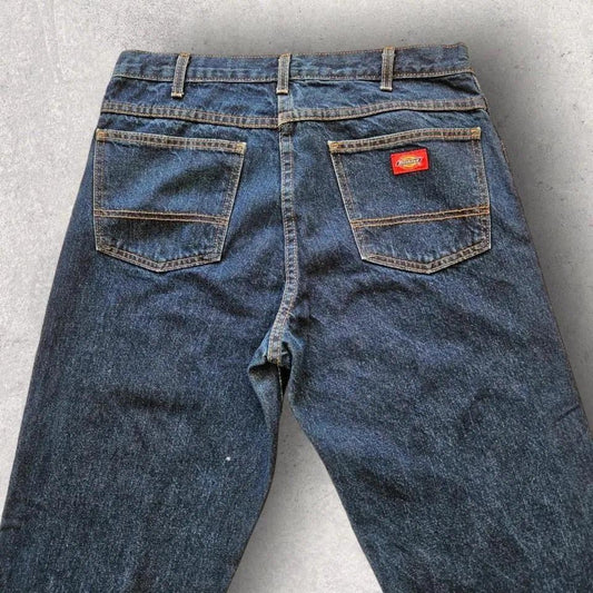 Dickies navy jeans - 34x34, ג’ינס כחול כהה דיקיס וינטג במצב טוב עם כתמי צבע רבים בחזית