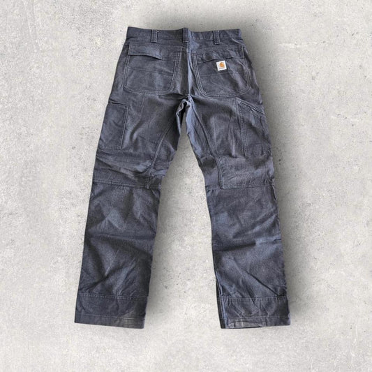 Carhartt grey workwear jeans 34x32 with straight fit and visible front marks