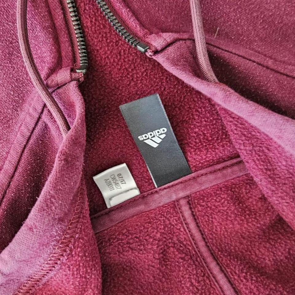 Adidas Burgandy Zipper Hoodie S,