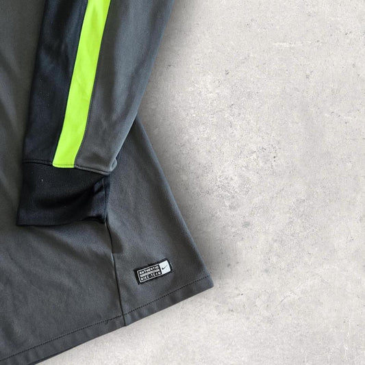 Nike Dri-fit Grey Long Sleeve Polo - L חולצת פולו אפורה של נייקי מידה L לגבר