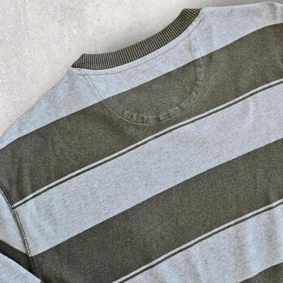 Chaps Long Sleeve Stripes Long Sleeve Tee - Medium חולצה פסים ארוכת שרוול של Chaps, מידה M