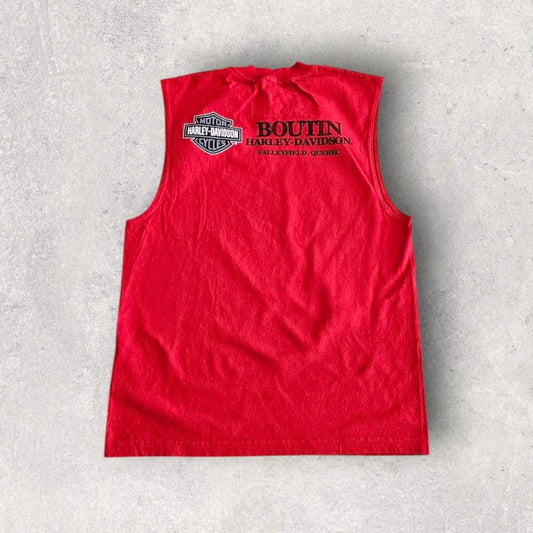 2012 Harley Davidson Red Tank Top - Medium, גופיה אדומה לגבר מידה M עם לוגו הארלי דיווידסו