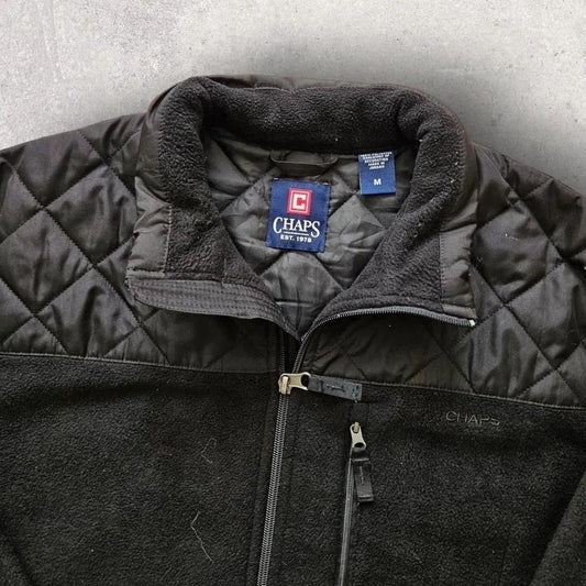 Chaps black fleece jacket large, men’s L