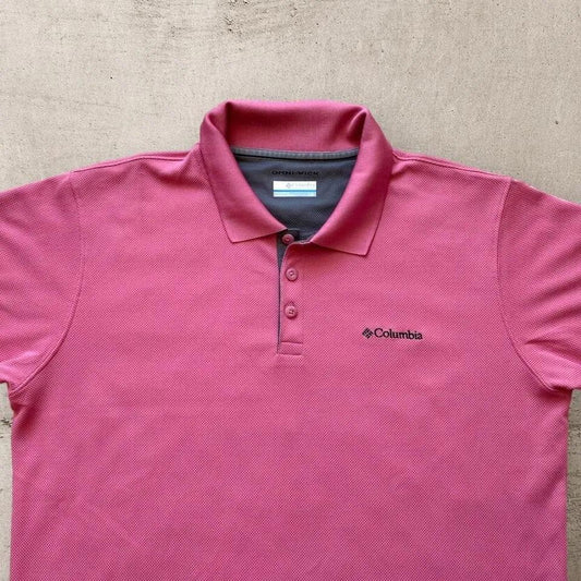 Pink Columbia polo - L חולצת פולו ורודה, מידה L