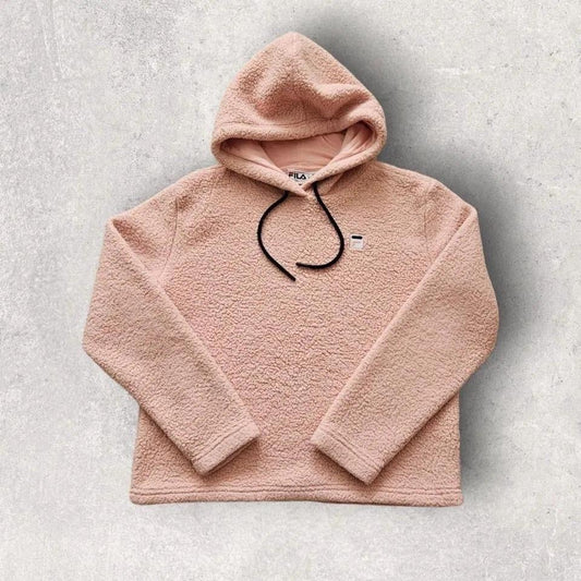 FILA Pink Sherpa Hoodie S, pink color