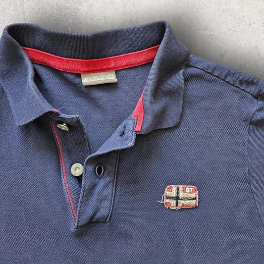 Navy Napapijri Polo Tee - Small חולצת פולו כחולה כהה של נאפפיג'רי, מידה S