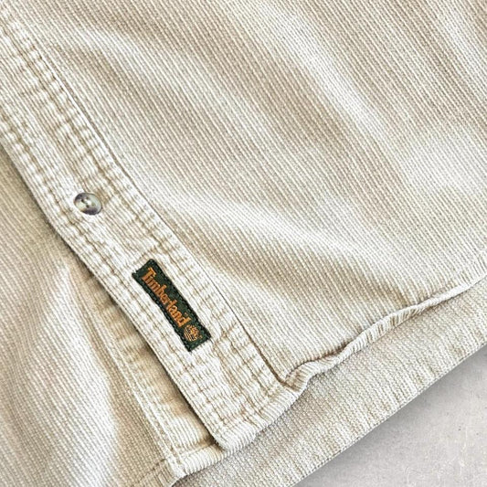 Timberland Corduroy Cream Polo Shirt - XL חולצת פולו קורדרוי טימברלנד בצבע קרם מידה XL