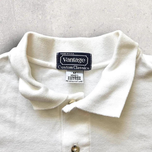 Hard Rock Cafe White Polo - M חולצת פולו לבנה וינטג' מידה M לגבר