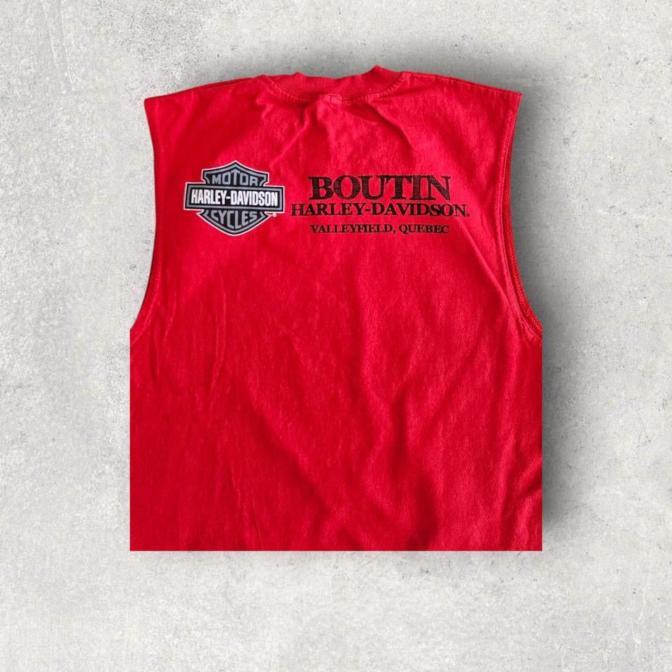 2012 Harley Davidson Red Tank Top - Medium, גופיה אדומה לגבר מידה M עם לוגו הארלי דיווידסו