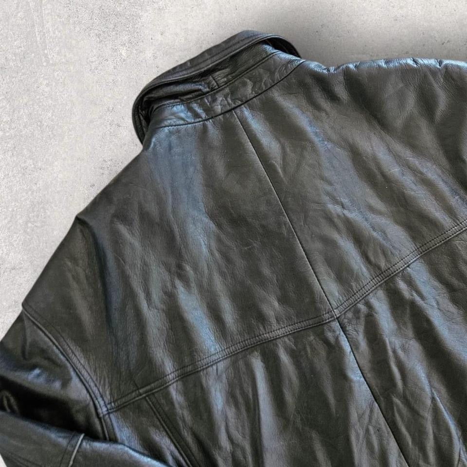 מעיל עור וינטאג' לנשים ללא מותג במידה L,