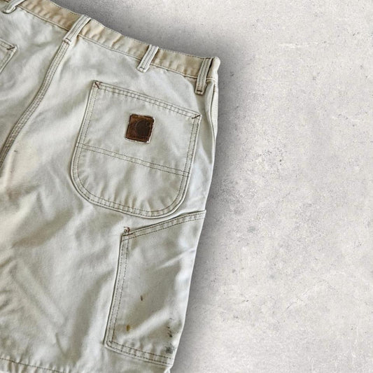 Carhartt Cream Carpenters Short Jeans,