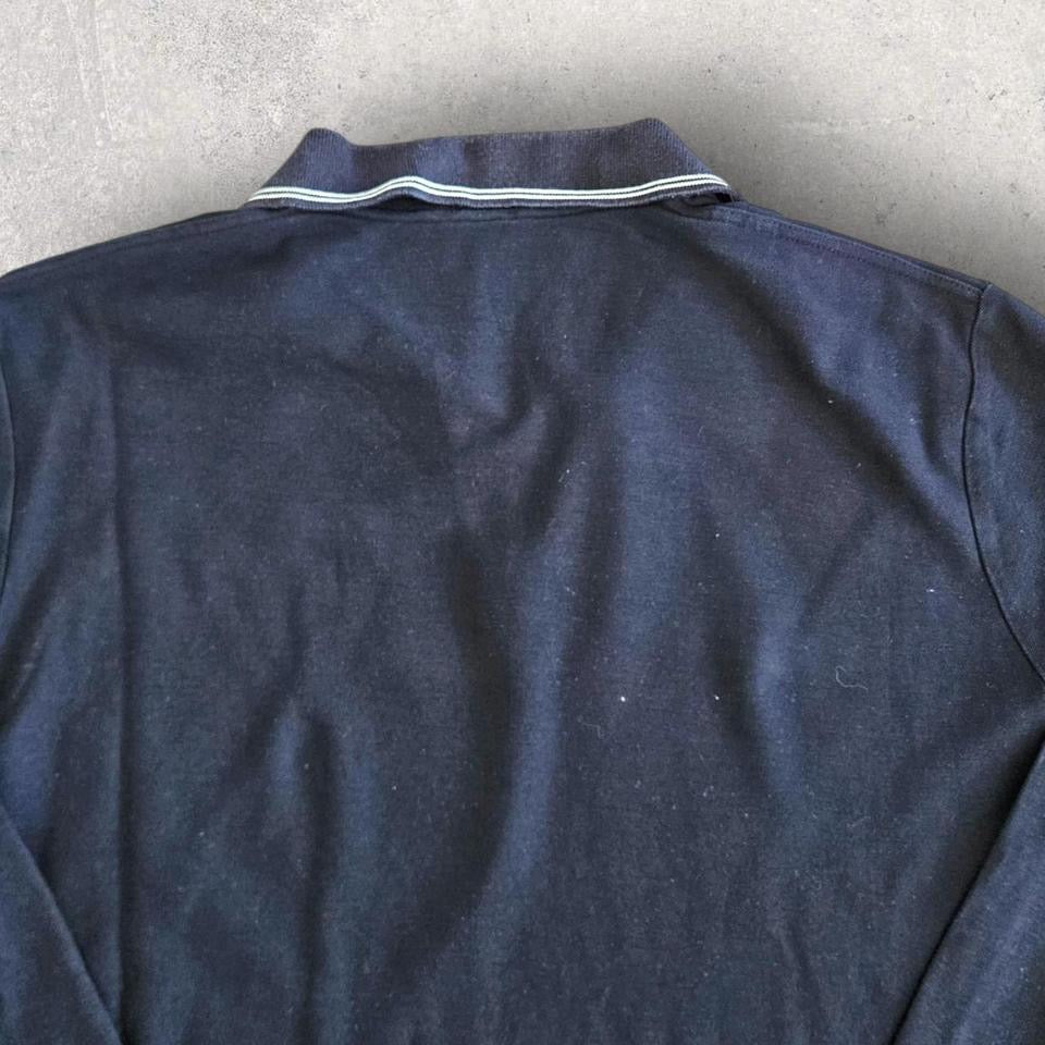 Valentino Navy Long Sleeve Polo - M חולצה ארוכה של ולנטינו מידה M לגבר