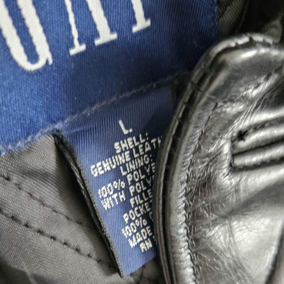 Y2K Gap black leather jacket L vintage streetwear