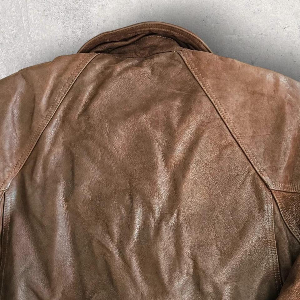 Vintage Redskins brown leather jacket xlarge with light vintage fade
