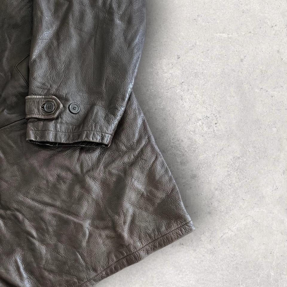 Eddie Bauer brown leather jacket 3XL vintage streetwear