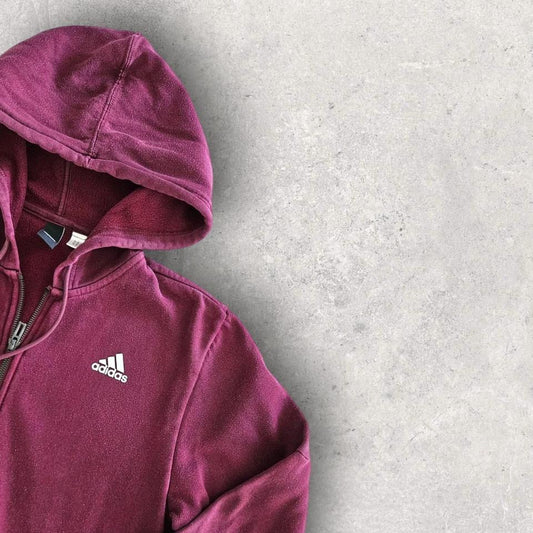 Adidas Burgandy Zipper Hoodie S,