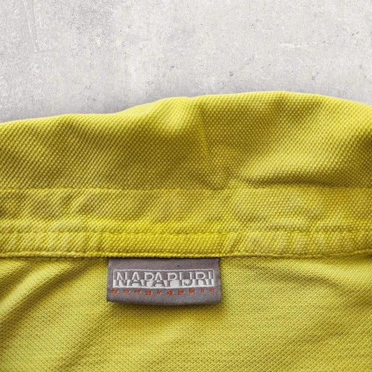 Napapijri Yellow Polo Tee - XL, חולצת פולו צהובה של Napapijri במידה XL