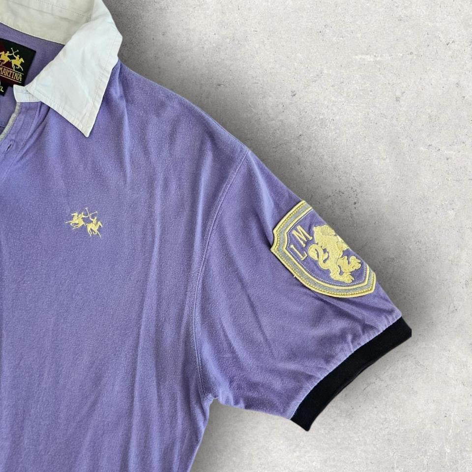 La Martina Purple Polo - XL חולצת פולו וינטג' סגולה מידה XL לגבר