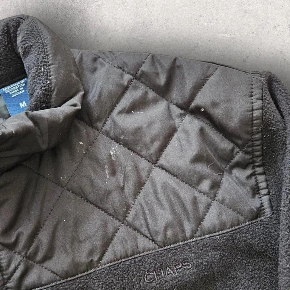 Chaps black fleece jacket large, men’s L