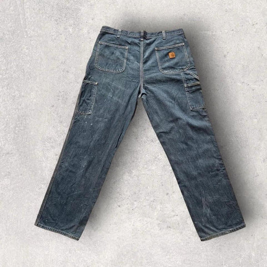 Carhartt jeans 38x32 with paint stains and vintage worn look