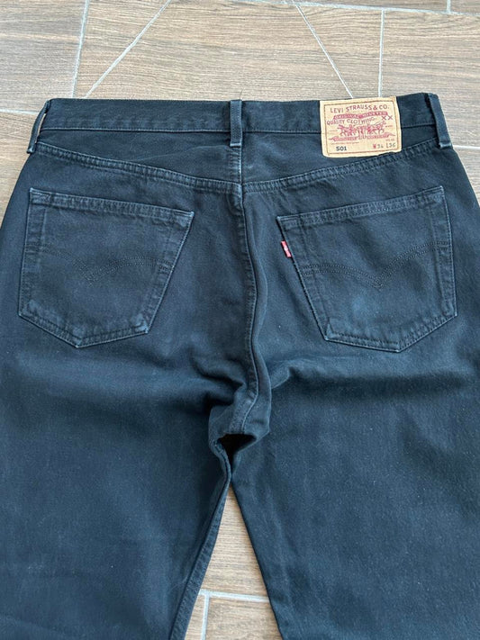 Levis 501 Black Jeans 34x36