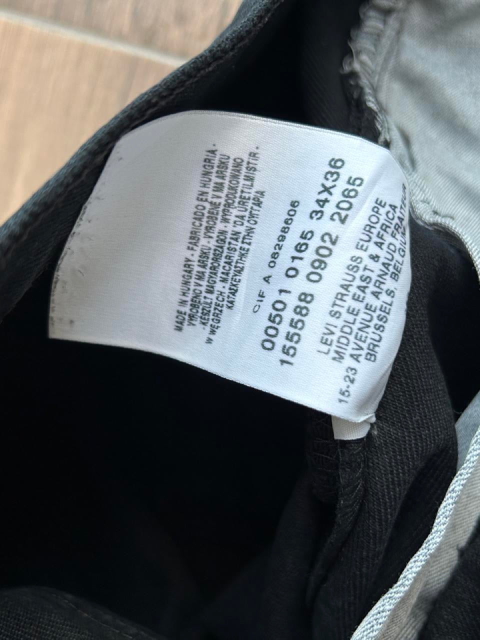 Levis 501 Black Jeans 34x36