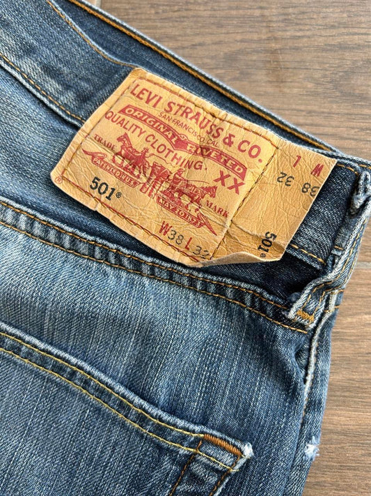 Levis 501 Navy Jeans 38x32