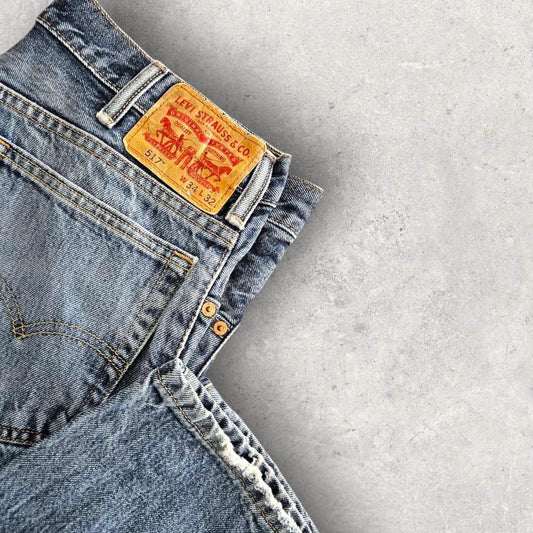 Levi’s 517 Navy Jeans – 34x32 vintage denim with marks and paint stain