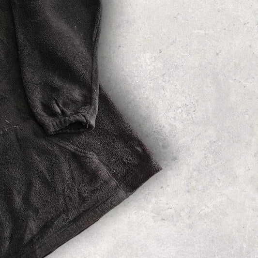 סווטשירט פליס שחור טומי הילפיגר עם לוגו, במידה לארג'