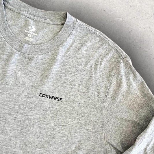 חולצת Converse אפורה לוגו, שרוול ארוך, מידה XL, במצב מצוין.