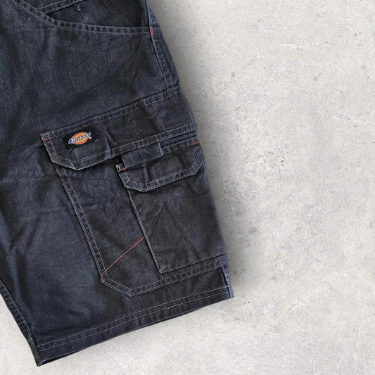 Dickies black cargo workwear shorts W34 vintage carpenter multi pocket 88x55