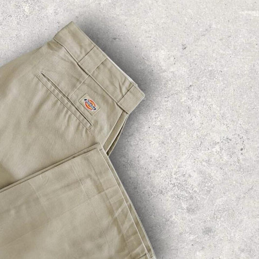 Dickies 874 Cream Pants - מכנסי דיקיס שמנת קלאסיים לגברים בגזרת Workwear