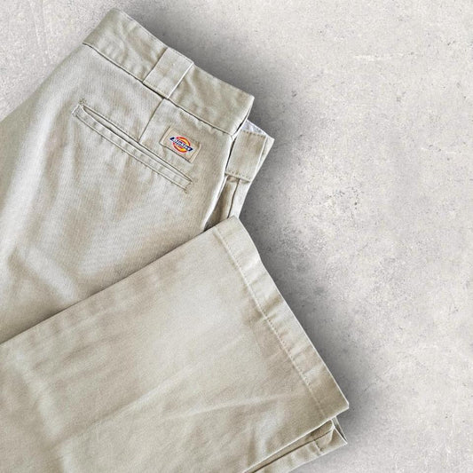 Dickies 874 cream pants workwear vintage straight fit size 31x32