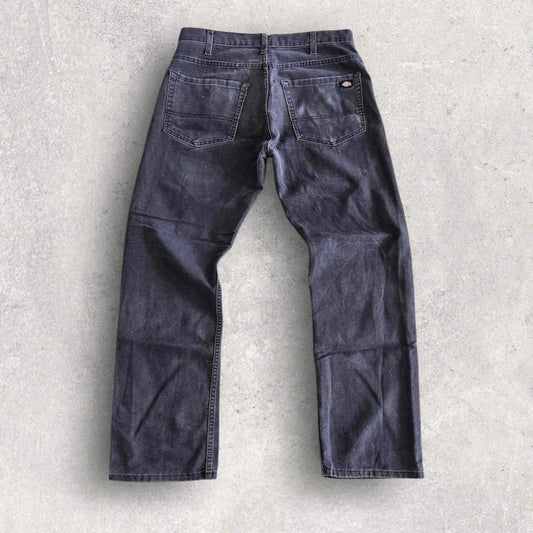 Dickies Black ‘Flex’ Workwear Pants – 32x30 – vintage black work pants with stains and a hole