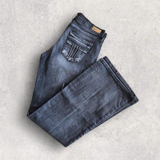 Vintage Tommy Woman’s Black Jeans 29x33 – 90s Style Sunfaded Denim