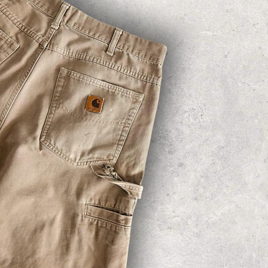 Carhartt Cream Carpenters Shorts – W35 Vintage Workwear Shorts