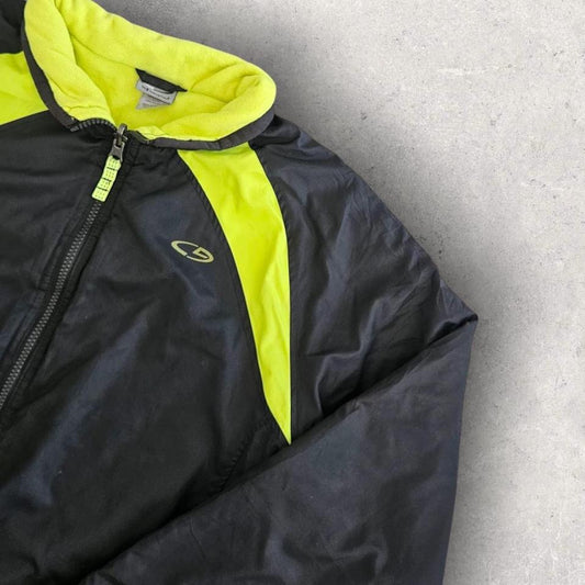 מעיל פליס שחור בסגנון Y2K של Champion במידה L