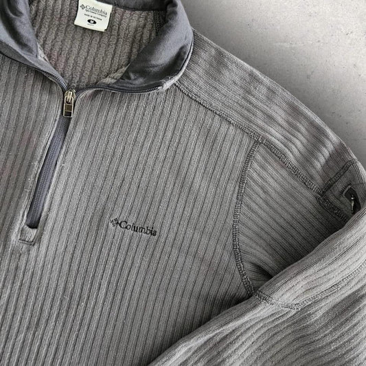 סווטשירט Columbia אפור עם רבע רוכסן מידה M